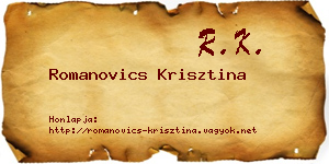 Romanovics Krisztina névjegykártya