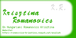 krisztina romanovics business card